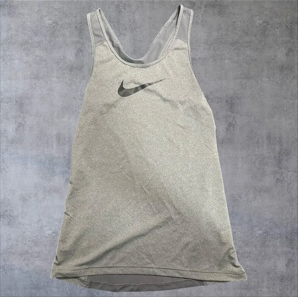 Nike Dri-FIT Women’s Medium Gray Racerback Athletic Workout Gym Tank Top
